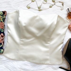 WHBM White Satin Bustier